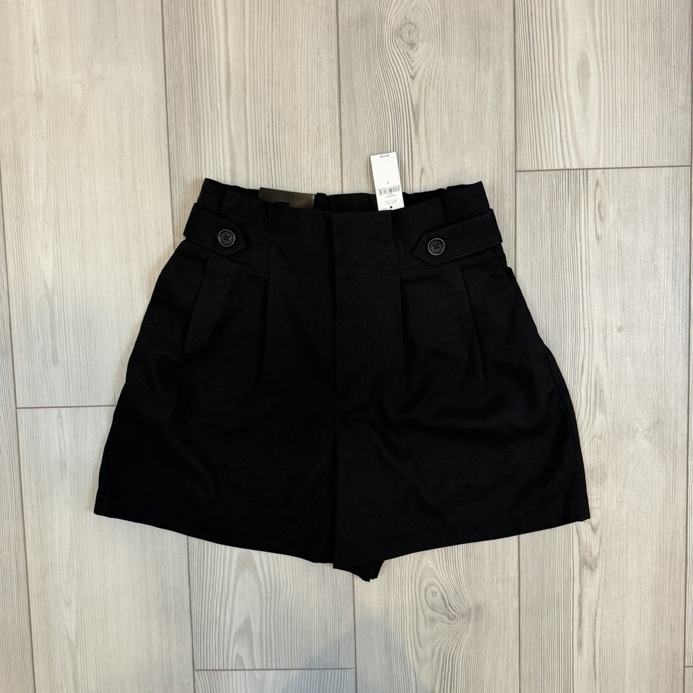 NWT Banana Republic 2 Black Button Tab Pull On Shorts Stretch 5" Inseam‎